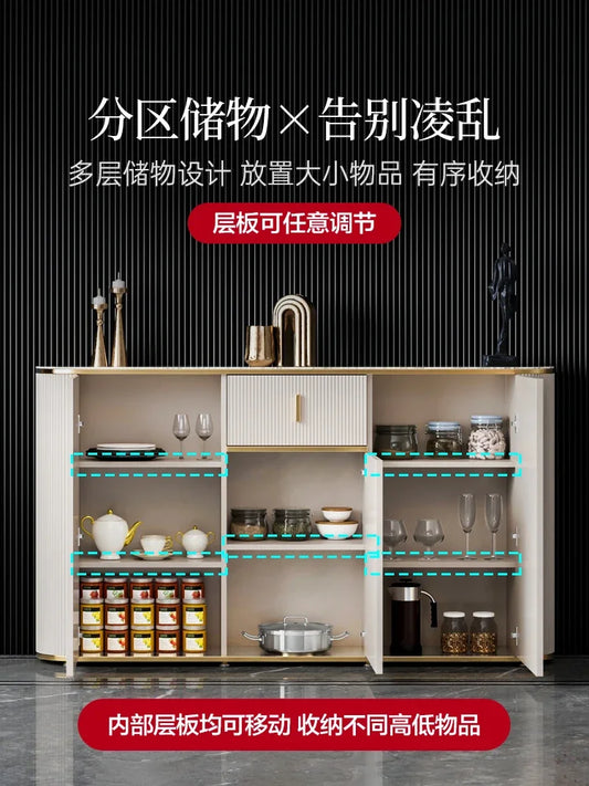 Ultra-thin dining side cabinet, light luxury style small apartment, entrance cabinet, modern simple rock slab living room