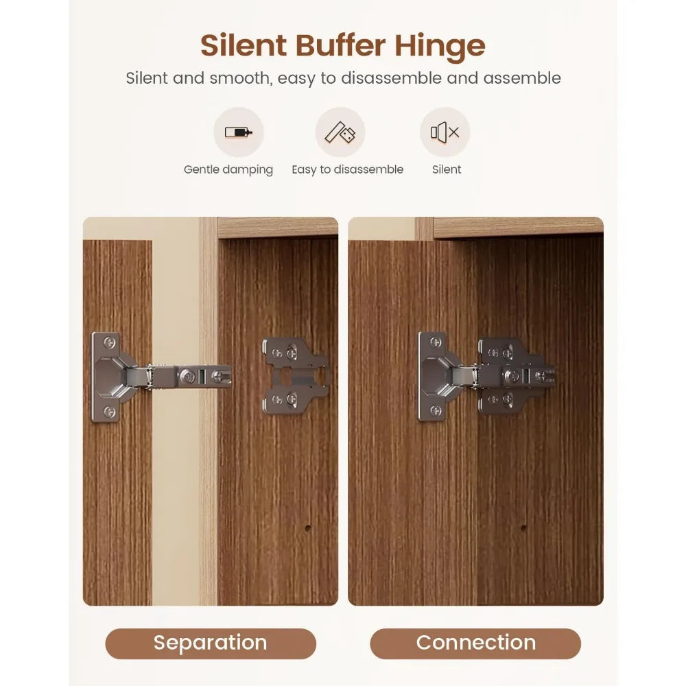 Exquisite Sideboard Buffet Storage Cabinet with Storage and Drawers, Buffet Table Coffee Bar Cabinet for Kitchen Entryway Living