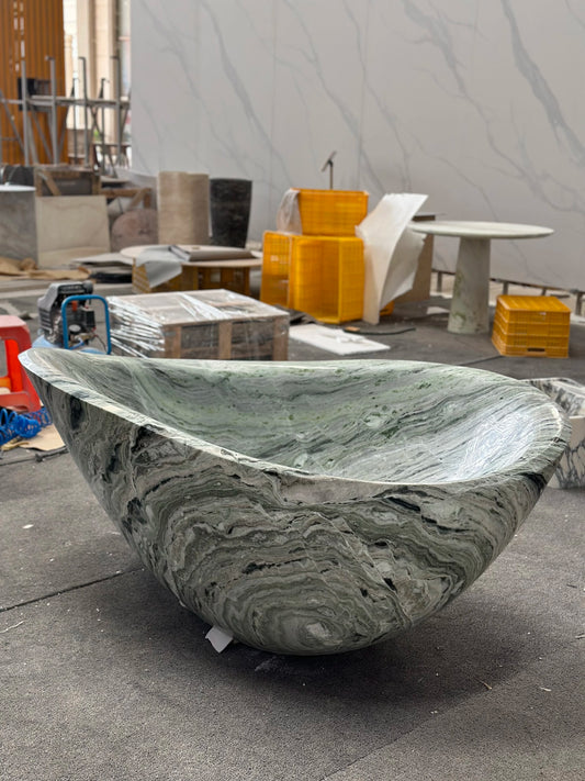Custom Luxury Marble Bathtub-Hand Carved Solid Stone Bathtub, Independent Bathtub for Master Bathroom and Designed Centerpiece