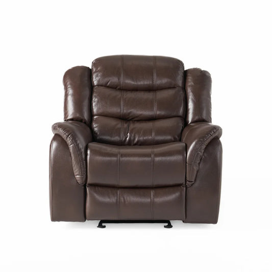 Classic Design, Dark Brown Plush Fabric, Glider Recliner