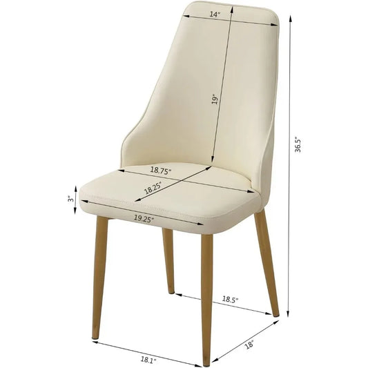 Modern PU Leather Dinner Chairs Set of 2 with Metal Legs for Kitchen Dining Bedroom Living Room Accent Chairs,Customized