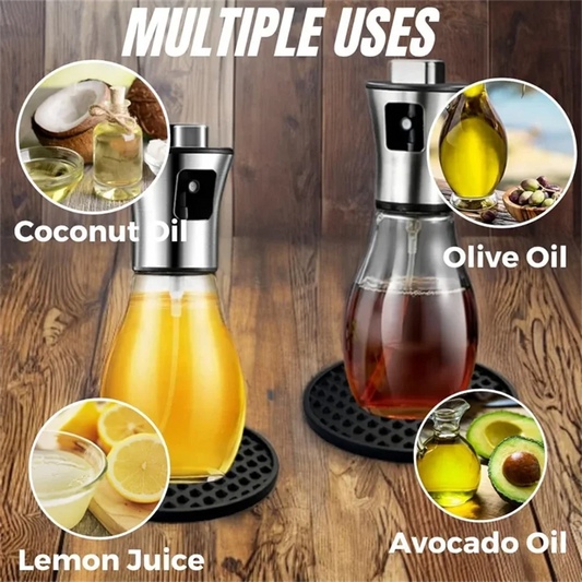 Oil Sprayer for Cooking, 200ML Olive Oil Sprayer Mister, stainless steel Oil Spray Bottle,Portable Oil Spritzer Kitchen Gadgets