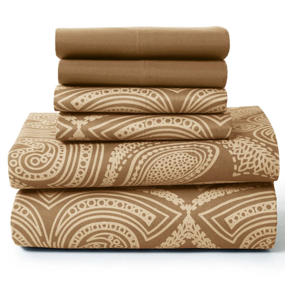 Lux Decor 6Pc Paisley Sheet Set – Soft Microfiber, Wrinkle-Free