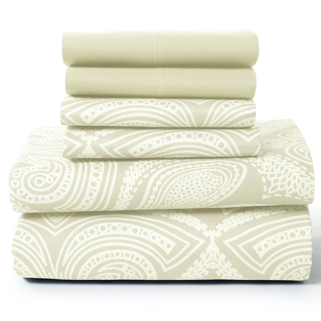 Lux Decor 6Pc Paisley Sheet Set – Soft Microfiber, Wrinkle-Free