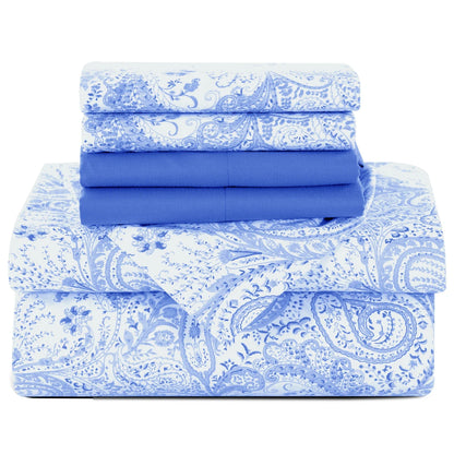 Lux Decor 6Pc Paisley Sheet Set – Soft Microfiber, Wrinkle-Free