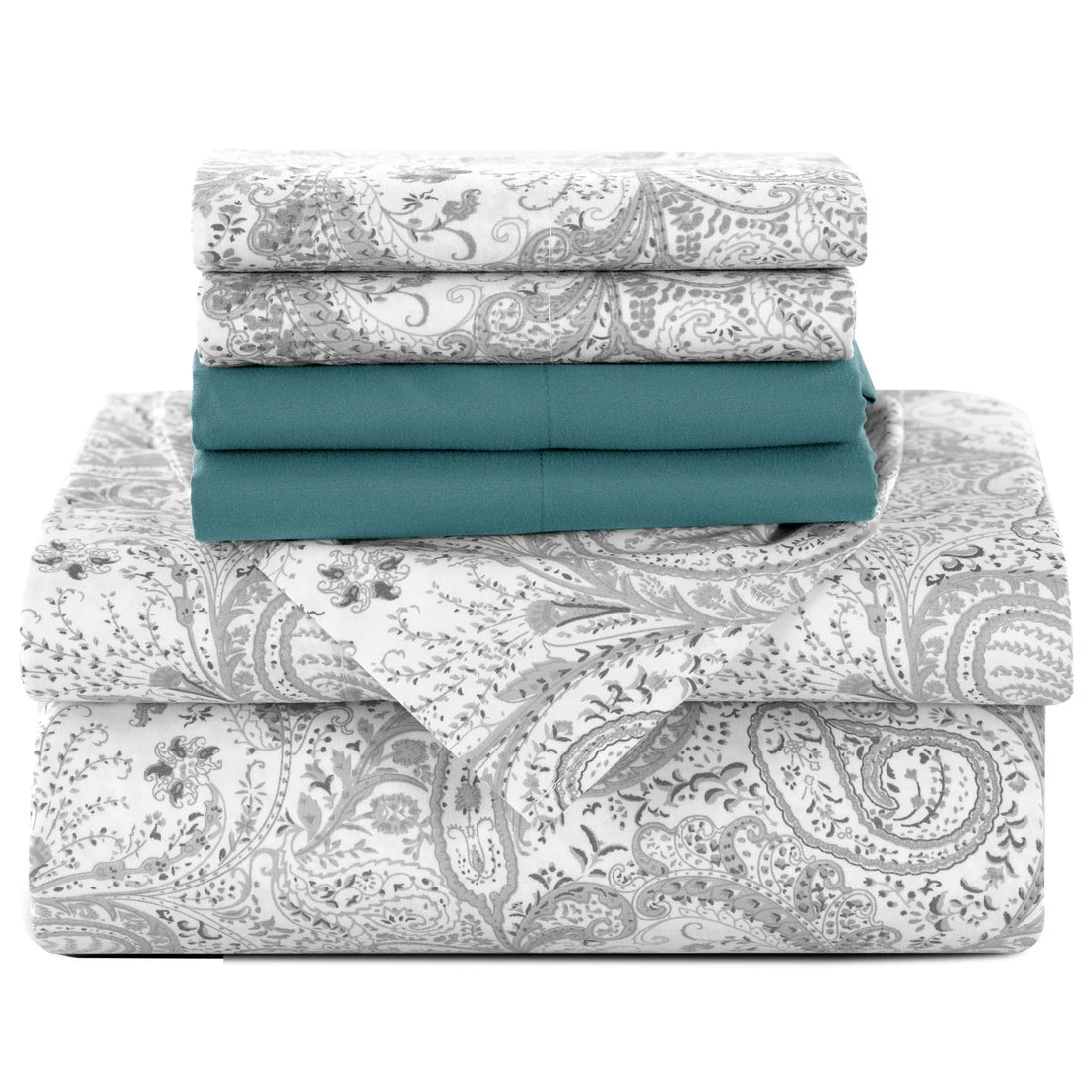 Lux Decor 6Pc Paisley Sheet Set – Soft Microfiber, Wrinkle-Free