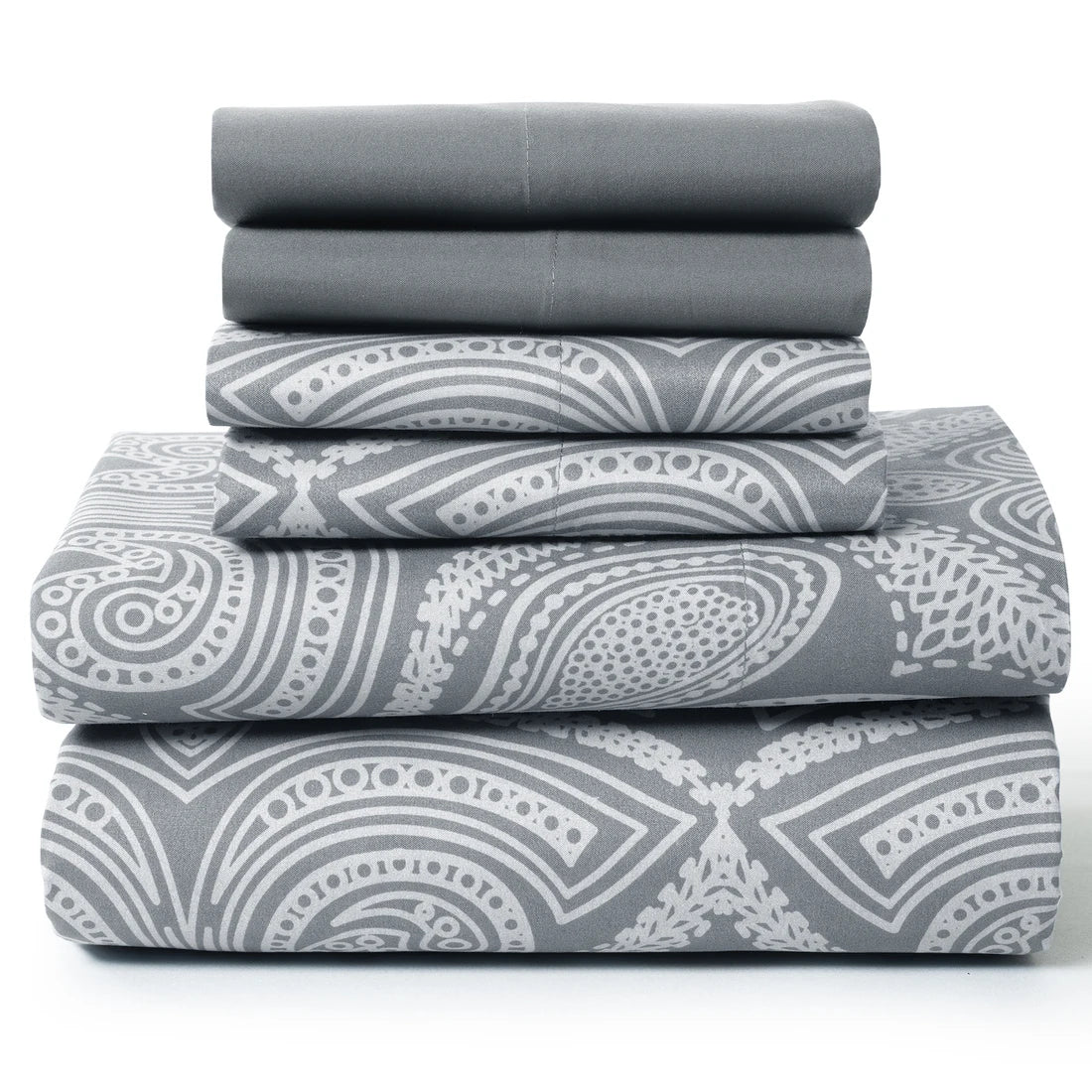 Lux Decor 6Pc Paisley Sheet Set – Soft Microfiber, Wrinkle-Free