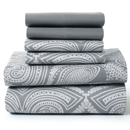 Lux Decor 6Pc Paisley Sheet Set – Soft Microfiber, Wrinkle-Free