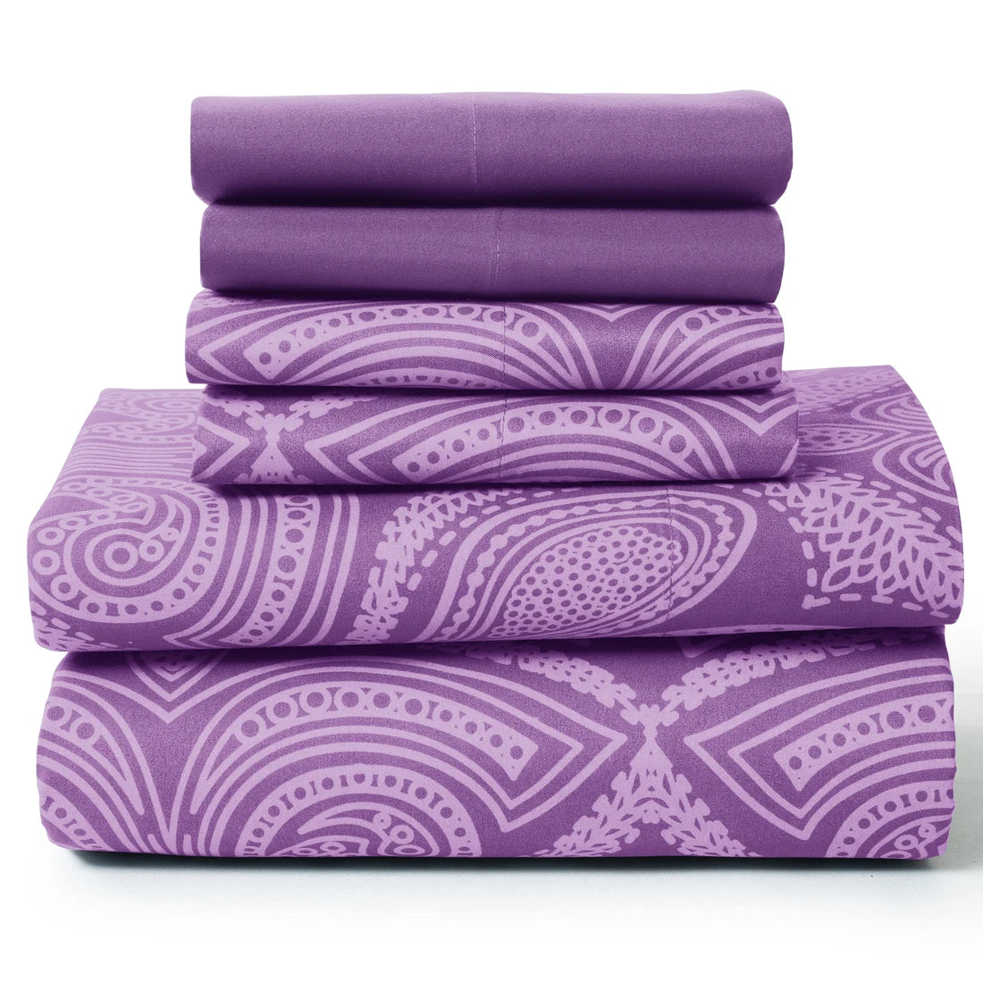 Lux Decor 6Pc Paisley Sheet Set – Soft Microfiber, Wrinkle-Free