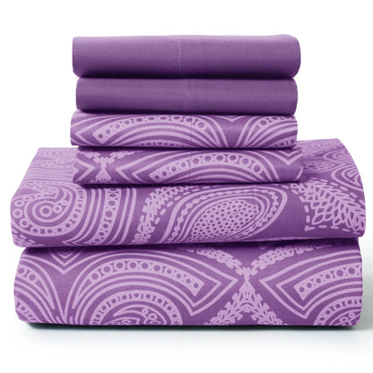 Lux Decor 6Pc Paisley Sheet Set – Soft Microfiber, Wrinkle-Free