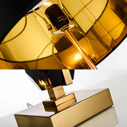 Factory Outlet Post Modern Light Luxury Glass Metal Wind Creative Black Crystal Table Lamp for Hotel for Living Room