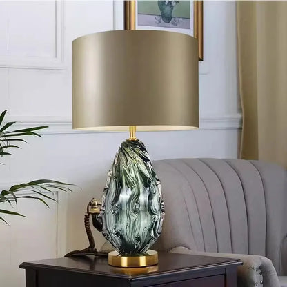 American-style Simple Glass Table Lamp, Stylish and Creative for Villa Living Room, Designer Sample Room, and Hotel Lighting