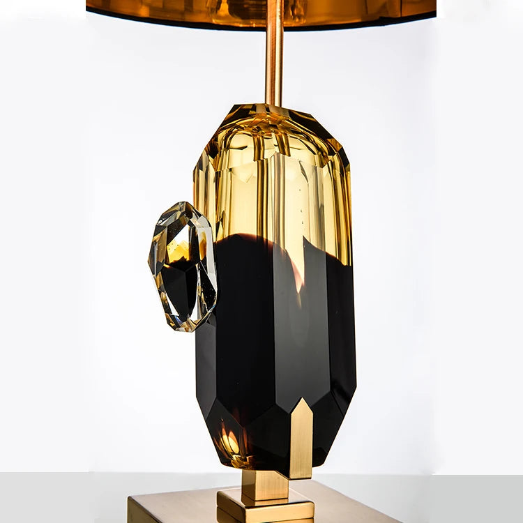 Factory Outlet Post Modern Light Luxury Glass Metal Wind Creative Black Crystal Table Lamp for Hotel for Living Room