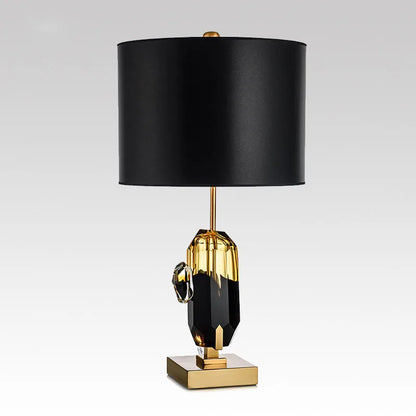 Factory Outlet Post Modern Light Luxury Glass Metal Wind Creative Black Crystal Table Lamp for Hotel for Living Room