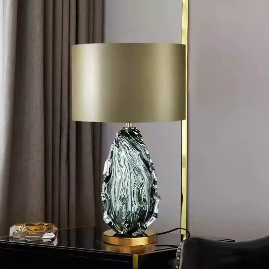American-style Simple Glass Table Lamp, Stylish and Creative for Villa Living Room, Designer Sample Room, and Hotel Lighting