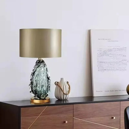 American-style Simple Glass Table Lamp, Stylish and Creative for Villa Living Room, Designer Sample Room, and Hotel Lighting