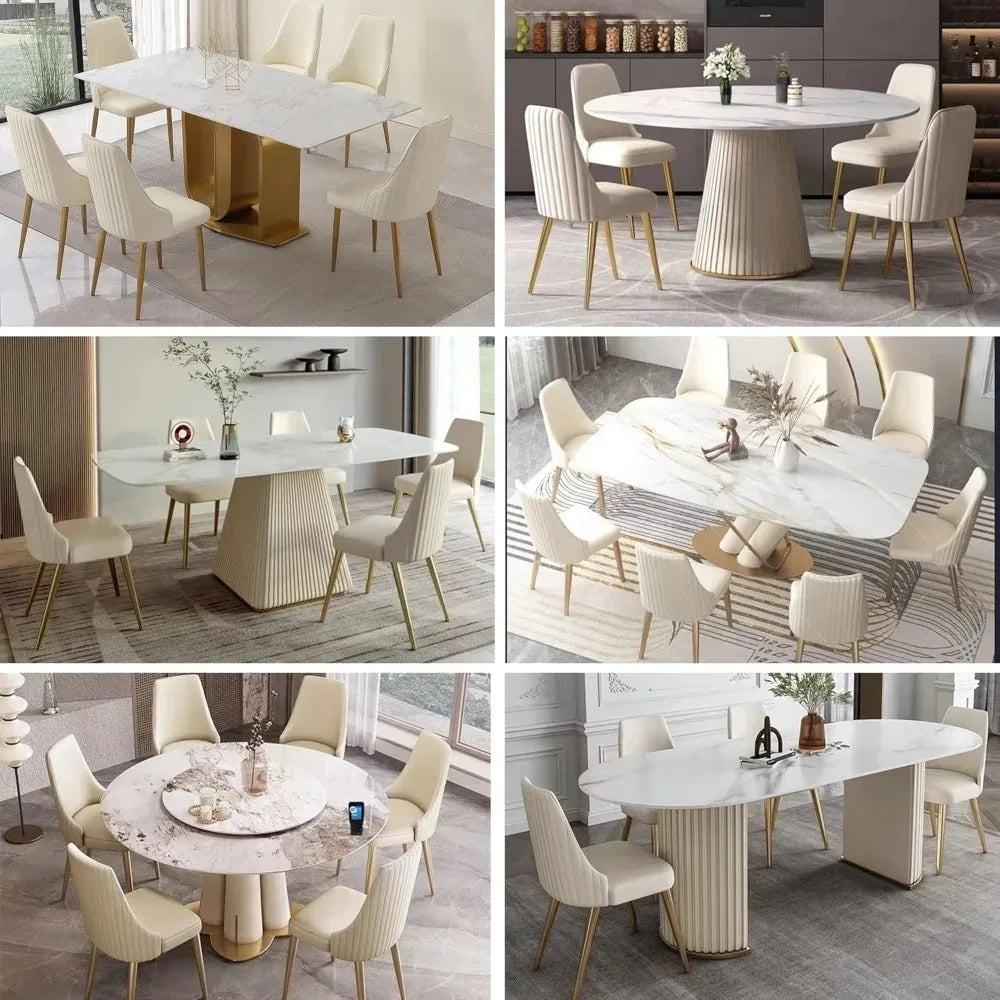 Modern PU Leather Dinner Chairs Set of 2 with Metal Legs for Kitchen Dining Bedroom Living Room Accent Chairs，Customized