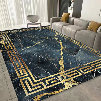 Modern Golden Frame Luxury Carpet Washable Lounge Rug Large Area Living Room Sofa Decoration Rug Bedroom Decor Bedside Floor Mat