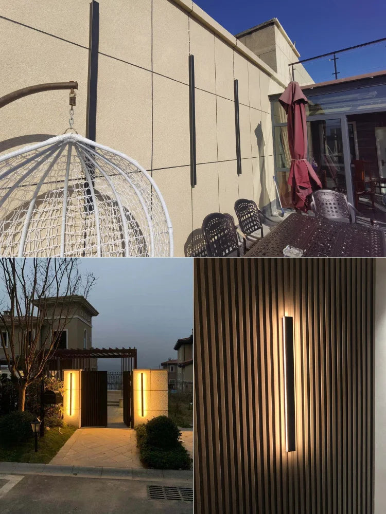 Wall Lamps Line Minimalist  Light Long Strip  Outdoor Waterproof Garden Decoration Villa Background Wall Garden Lights