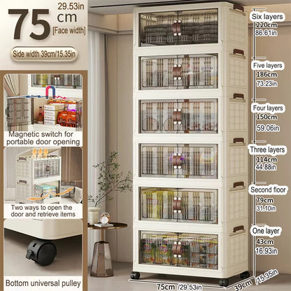 Large Capacity Multifunction Folding Storage Cabinet Dustproof Wardrobe Closet Organizer Easy-to-Install Storage Boxes