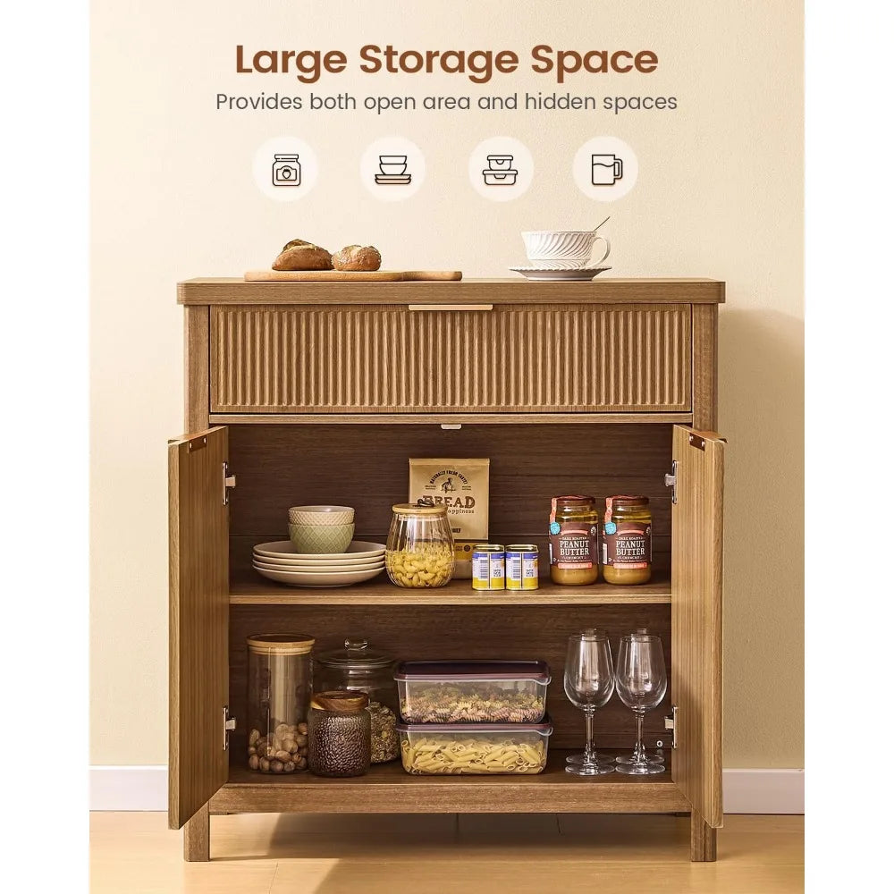 Exquisite Sideboard Buffet Storage Cabinet with Storage and Drawers, Buffet Table Coffee Bar Cabinet for Kitchen Entryway Living