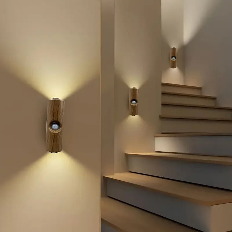 1~6pcs LED Motion Sensor Light USB Rechargeable Bedside Lamp Night Light Adjustable Brightness for Living Room Hallway Stairs