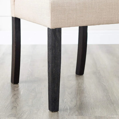 Solid Wood Tufted Parsons Dining Chairs, Set of 2, Purple Velvet Upholstery for Kitchen