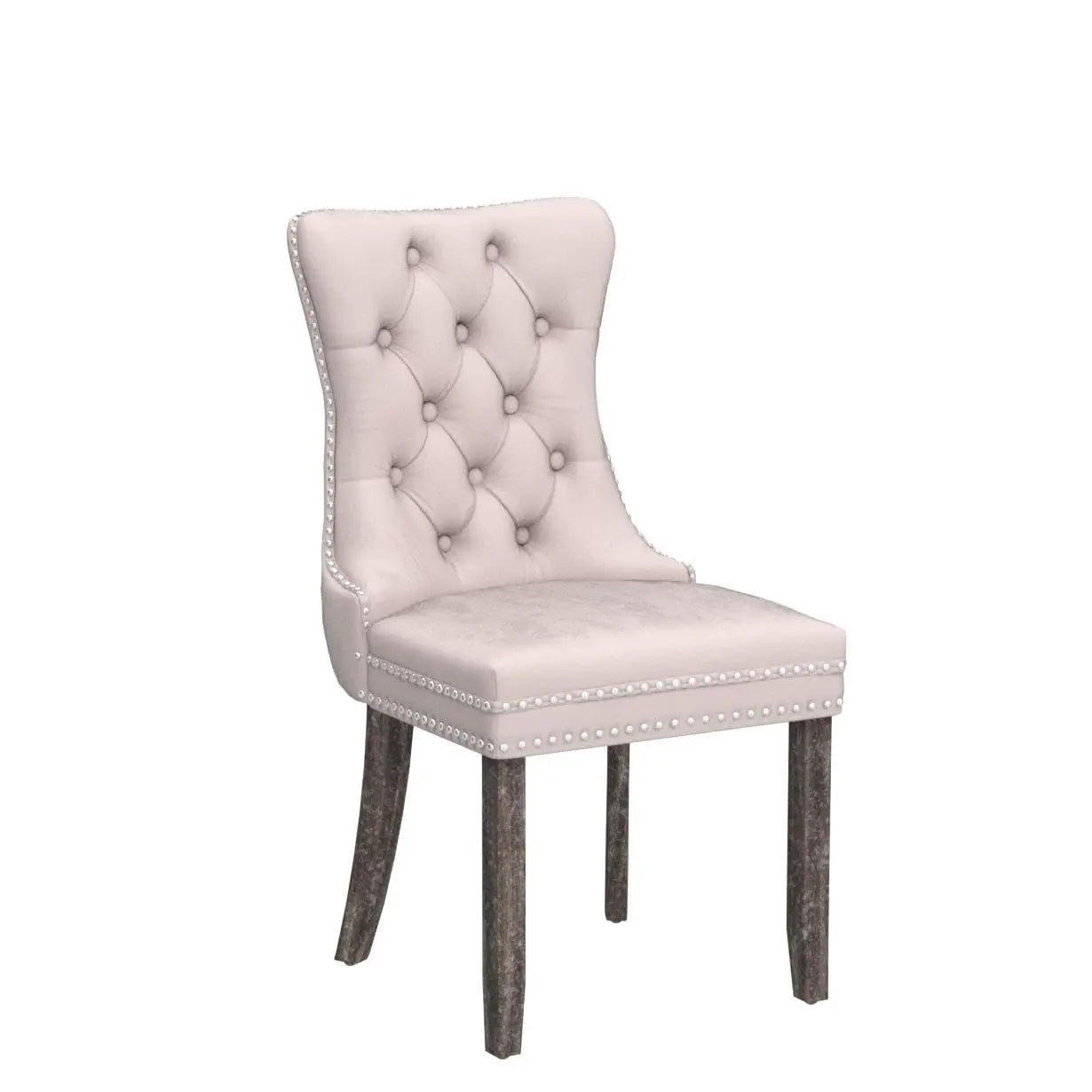 Velvet Dining Chairs Set of 4, Upholstered High-end Tufted Dining Room Chair with Nailhead Back Ring Pull Trim, Customized
