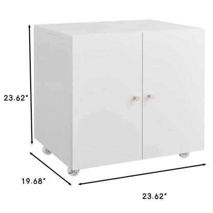 Home Office Printer Stand with Wheels, Printer Tables with File door Mobile Lateral Filing Cabinet with Open Storage Shelf for L