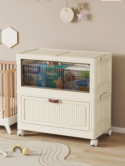Multilayer Folding Storage Cabinet Multifunction Dustproof Wardrobe Easy-to-Install Closet Organizer for Sundries Locker