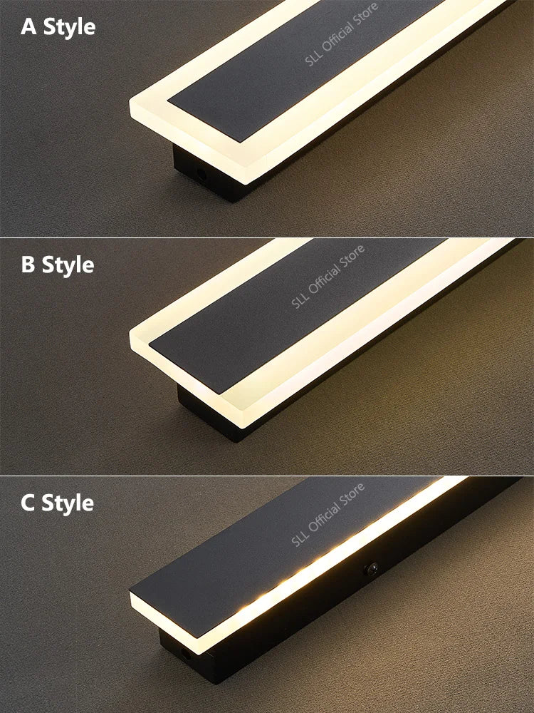 Modern Modern Waterproof outdoor Long Strip LED wall lamps IP65 Aluminum Wall Light Garden porch Sconce Lights 110V 220V wall washer