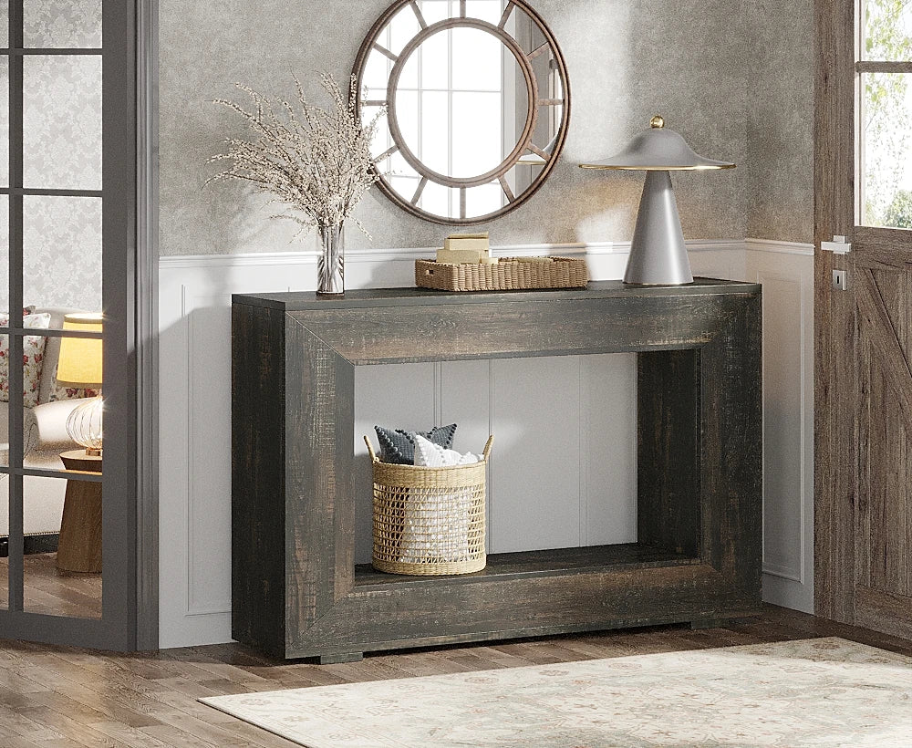 Tribesigns 47" Farmhouse Console Table with Storage, Industrial Hallway Sofa Table for Entryway, Living Room