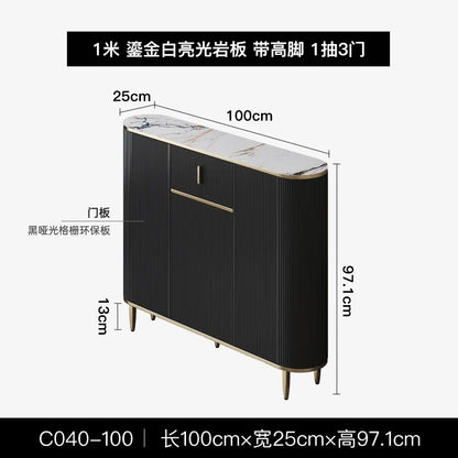 Ultra-thin dining side cabinet, light luxury style small apartment, entrance cabinet, modern simple rock slab living room