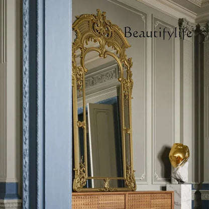 U Art Irregular Gold Mirror Large Modern Hall Floor Aesthetic House Living Room Mirrors Full Body Gothic Espejo Room Decoration