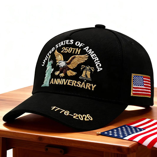 ABLECAP USA 250th Anniversary Hat Embroidered Eagle Liberty Bell Baseball Cap Men Women Patriotic American Flag Snapback Hat