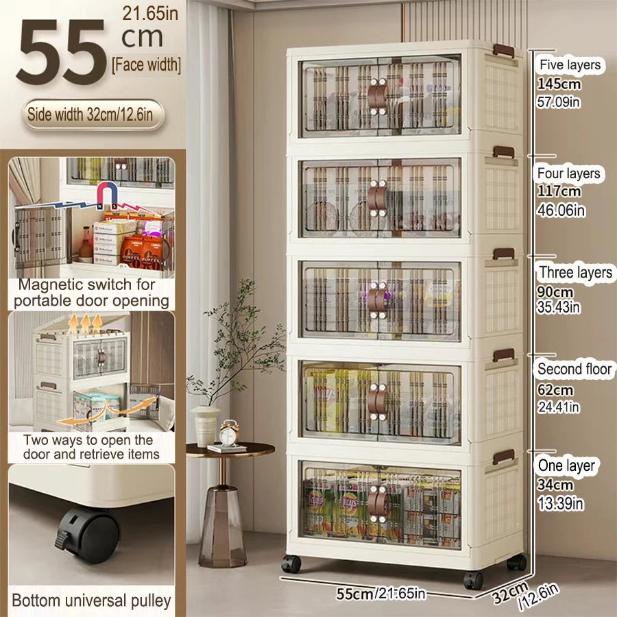 Large Capacity Multifunction Folding Storage Cabinet Dustproof Wardrobe Closet Organizer Easy-to-Install Storage Boxes