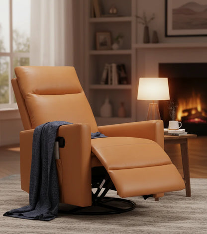 Swivel Rocker Recliner Chair for Adults Comfortable Upholstered Glider with High Back and Deep Seat for Living Room Furniture