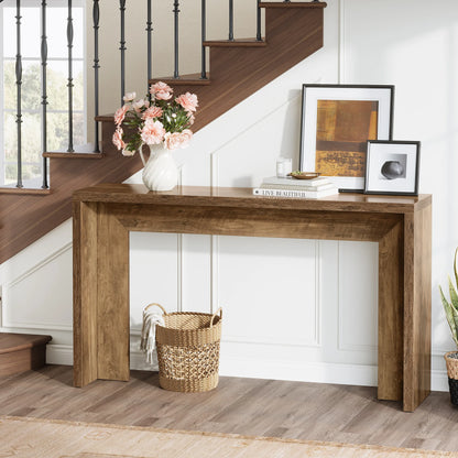 Tribesigns 55-Inch Farmhouse Console Table, Wooden Couch Table Behind Sofa with Storage, Narrow Long Entryway Hallway Table