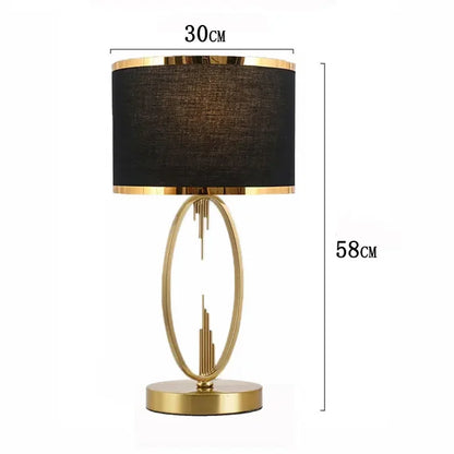 Post Modern Metal Table Lamp Creative European Hotel Living Room Study Bedroom Bedside Decorative Desk Lamp cloth Large Size