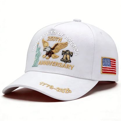 ABLECAP USA 250th Anniversary Hat Embroidered Eagle Liberty Bell Baseball Cap Men Women Patriotic American Flag Snapback Hat