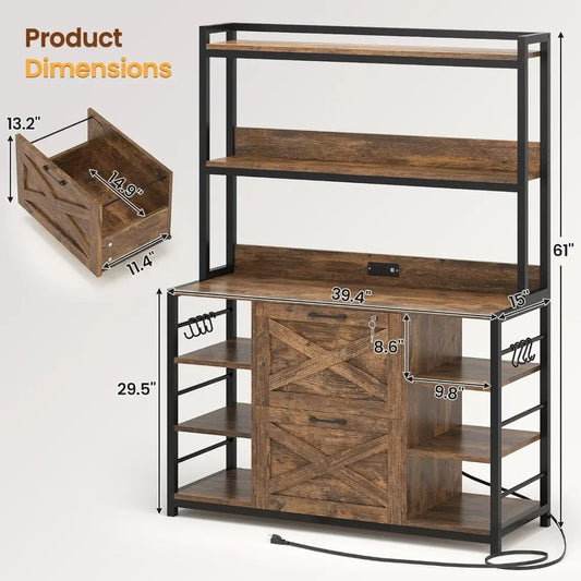 File Cabinet, Filing Cabinet fits Legal/Letter/A4 Size, 2 Drawer Filing Cabinets for Home Office with Lock, Power Strip