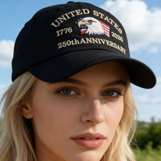 United States 250th Anniversary Baseball Cap - Eagle & Liberty Design, Handmade Embroidery Hat for Men Women, Adjustable