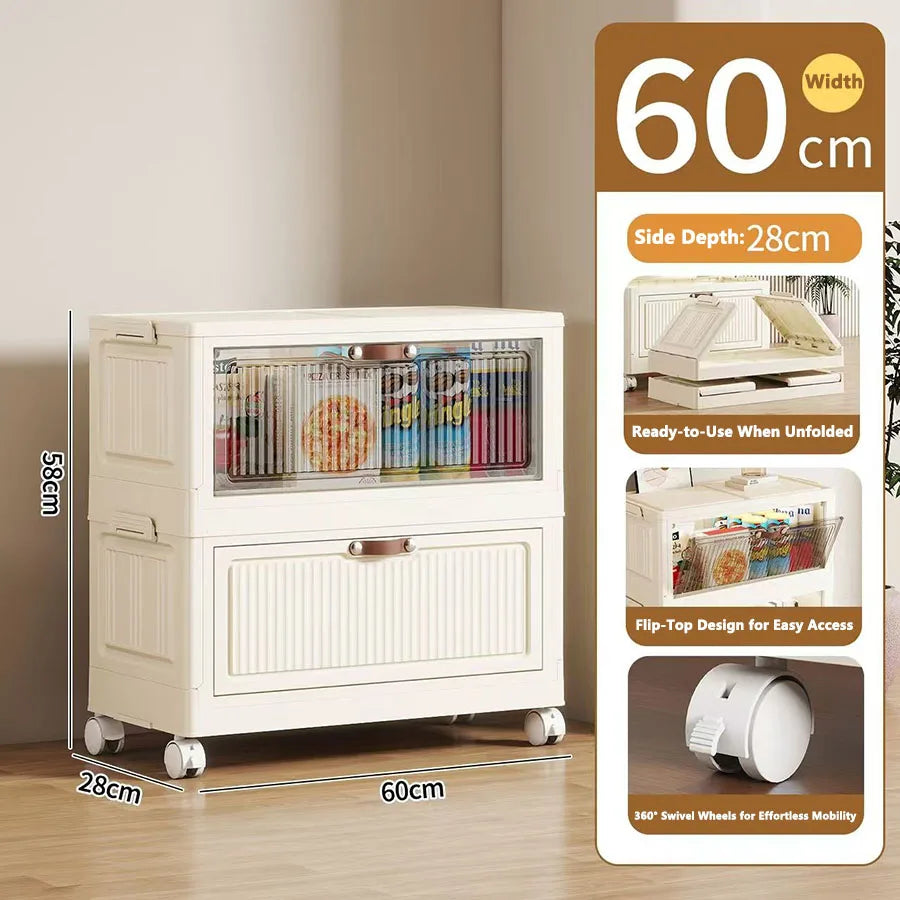 Multilayer Folding Storage Cabinet Multifunction Dustproof Wardrobe Easy-to-Install Closet Organizer for Sundries Locker