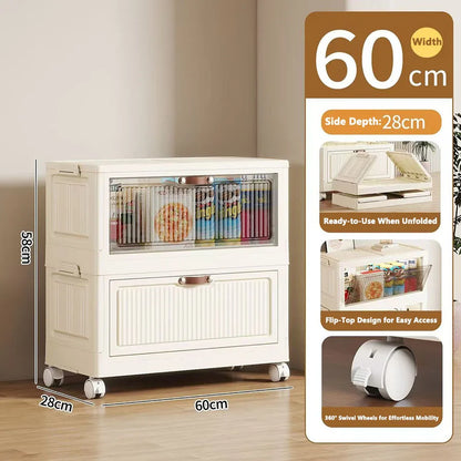 Multilayer Folding Storage Cabinet Multifunction Dustproof Wardrobe Easy-to-Install Closet Organizer for Sundries Locker