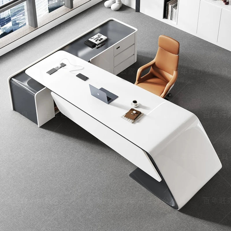 Modern Minimalism office table interior luxury high-end design computer desk escritorios de computadora mesa de escritório