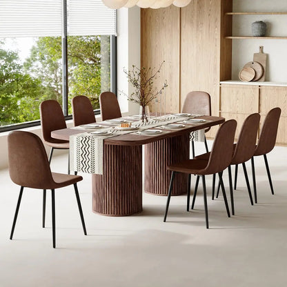 79" Dining Table Set for 8,Large Rectangular Dining Table Set for 8 with Cushioned Chairs,Modern Mid-Century Wood, Custom