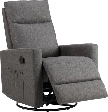 Swivel Rocker Recliner Chair for Adults Comfortable Upholstered Glider with High Back and Deep Seat for Living Room Furniture