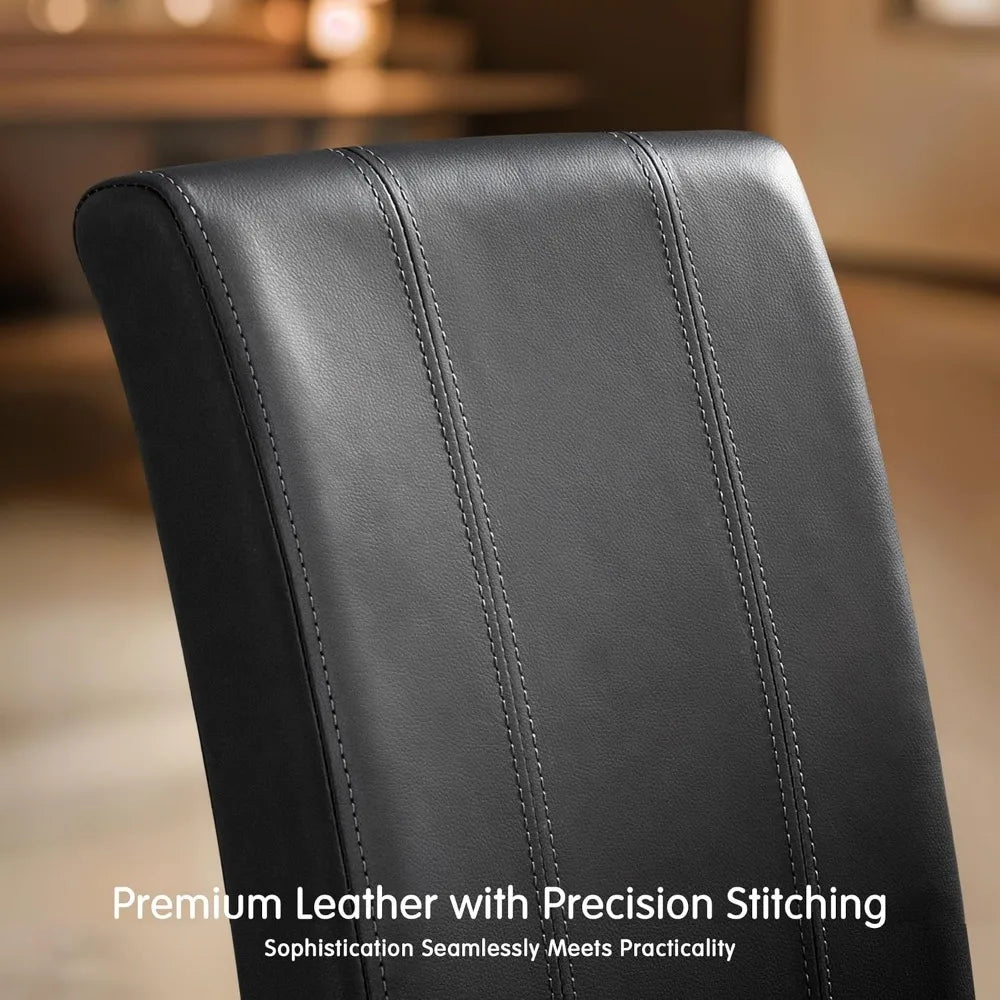 Dining Chairs Set of 4, Faux Leather Dining Room Chairs, Upholstered Parsons Chairs for Dining Room Kitchen Side Chair with Stu