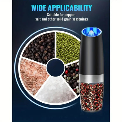 Gravity Electric Salt And Pepper Mill, Tilt To Grind Automatically, Battery Powered, Coarseness Adjustable, Upgraded Large Capac