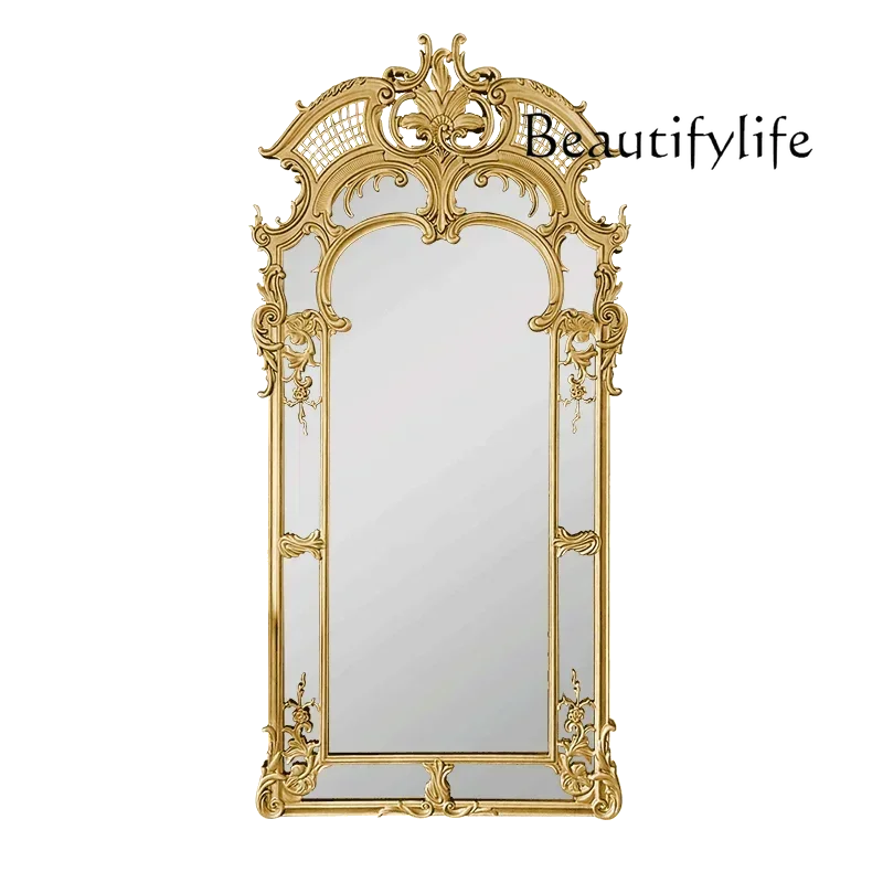 U Art Irregular Gold Mirror Large Modern Hall Floor Aesthetic House Living Room Mirrors Full Body Gothic Espejo Room Decoration